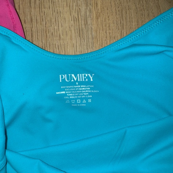 Pumiey Bodysuit Set - Skims Similar - Women’s Size Small - Pink and Blue - Picture 2 of 10